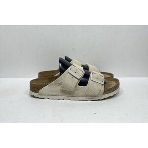 Birkenstock Arizona Suede Soft Footbed Sandals Antique White Women’s Size 7 N